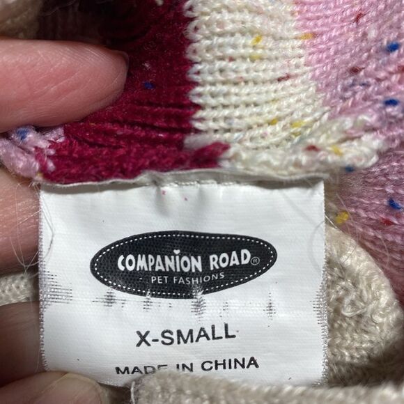 Tiny Striped Confetti Knit Dog Sweater - Picture 4 of 6